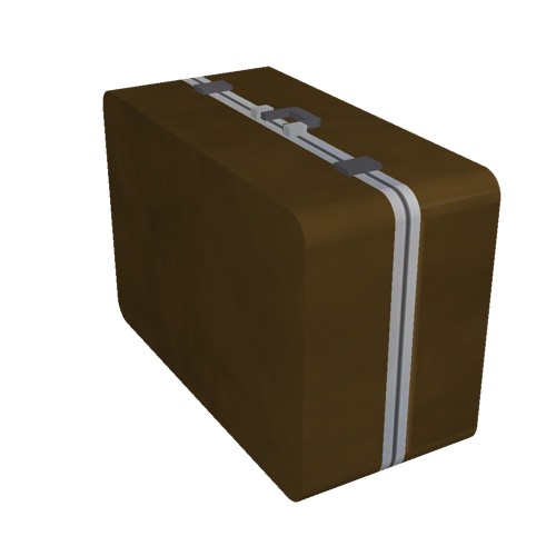 Screenshot of Luggage, brown, wide, upright