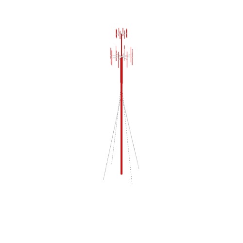 Screenshot of VDF / UDF antenna, red pole, red antennae