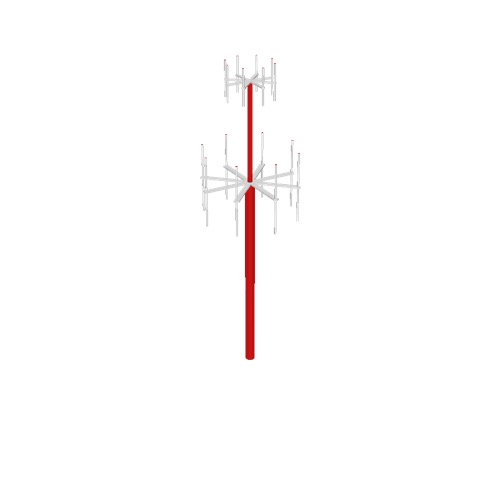 Screenshot of VDF / UDF antenna, red pole, white antennae