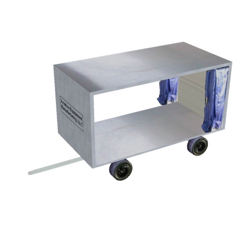 Screenshot of Baggage cart, covered, open, white/blue