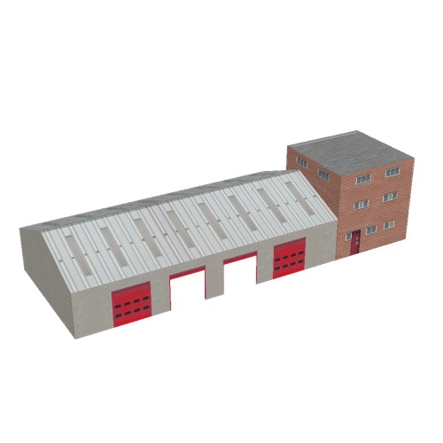 Screenshot of Fire station, grey brick, four bays and office