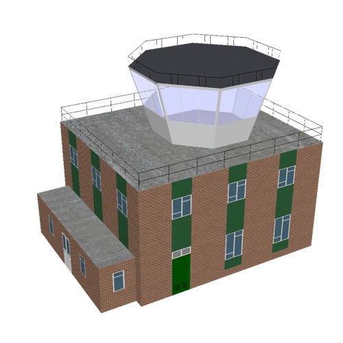 Screenshot of Tower, brick + green, 2 storey, octagonal control room