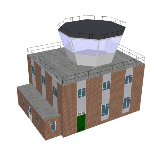Screenshot of Tower, brick + white, 2 storey, octagonal control room