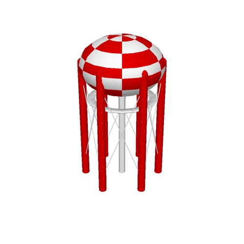 Screenshot of Water Tower, Spherical, Red and White