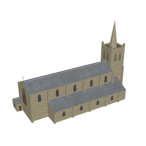 Screenshot of Church, stone, cotswold, tower and spire, 40m