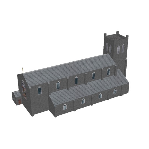 Screenshot of Church, stone, dark grey, tower, 40m