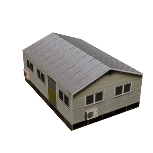 Screenshot of House, Wooden, Small, Tan, Grey Roof