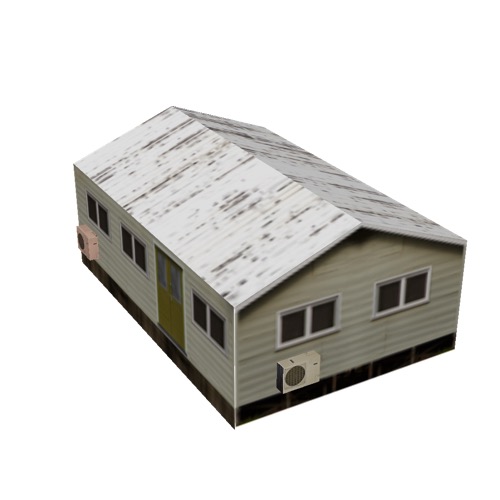 Screenshot of House, Wooden, Small, Tan, White Roof
