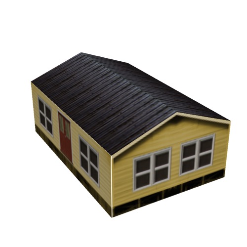 Screenshot of House, Wooden, Small, Yellow, Black Roof
