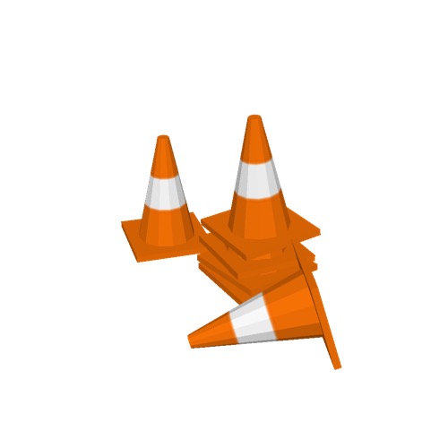 Screenshot of Cones, orange and white