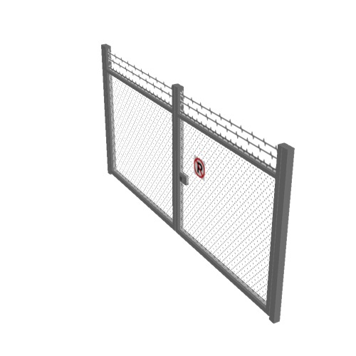Screenshot of Gate, Grey Chainlink, Double 5m x 2.5m, Closed