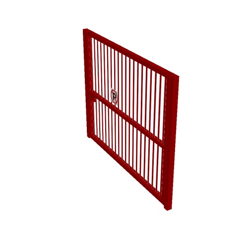 Screenshot of Gate, Red Steel Pallisade, 3m x 2.5m, Closed