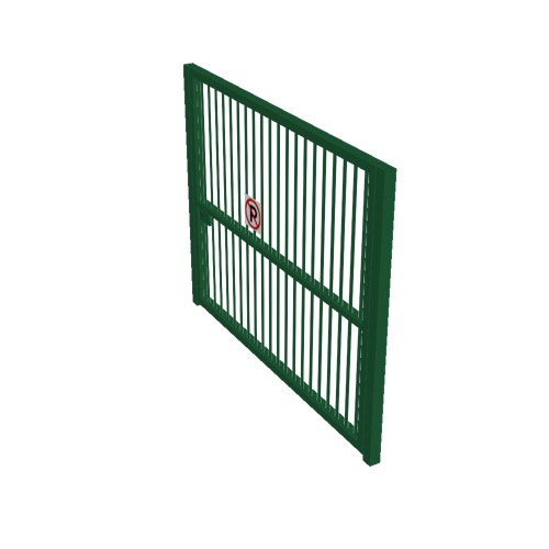 Screenshot of Gate, Green Steel Pallisade, 3m x 2.5m, Closed