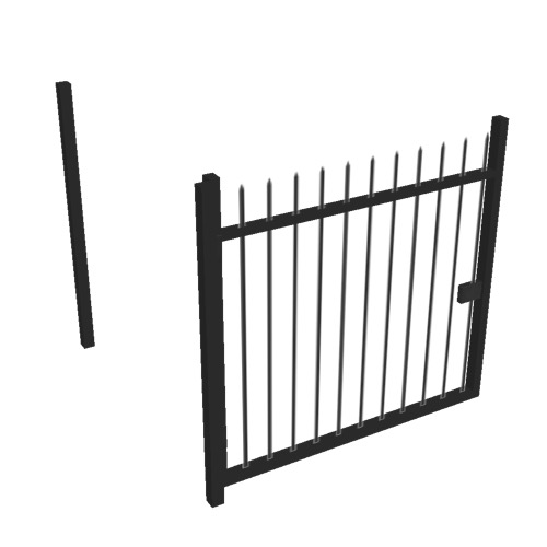 Screenshot of Gate, Black Steel Railing, 1m x 2.5m, Open
