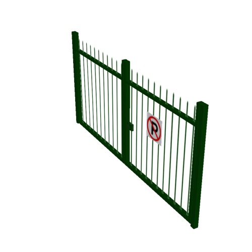 Screenshot of Gate, Green Steel Railing, 3m x 2.5m, Closed