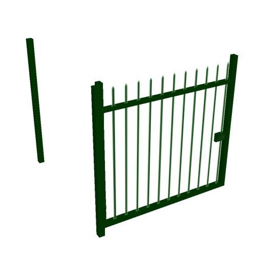 Screenshot of Gate, Green Steel Railing, 1m x 2.5m, Open