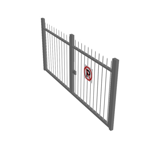 Screenshot of Gate, Grey Steel Railing, 3m x 2.5m, Closed