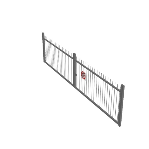 Screenshot of Gate, Grey Steel Railing, Double 5m x 2.5m, Closed