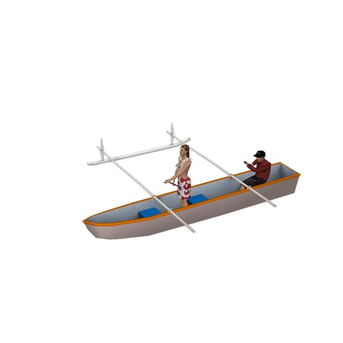 Screenshot of Canoe, outrigger, man and woman