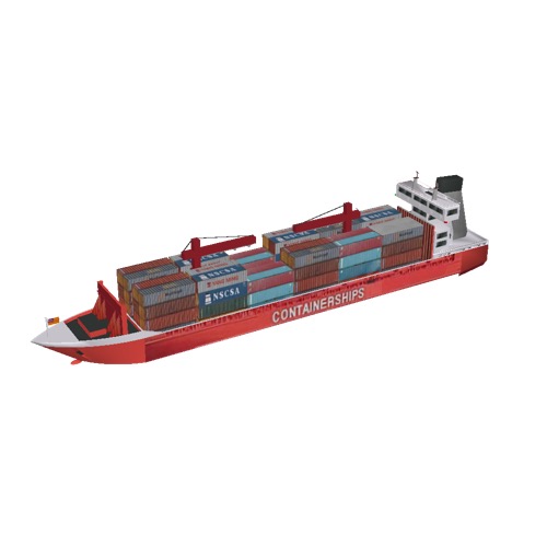 Screenshot of MV Containerships VII, with cranes