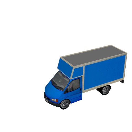 Screenshot of Box van, Ford Transit, blue 