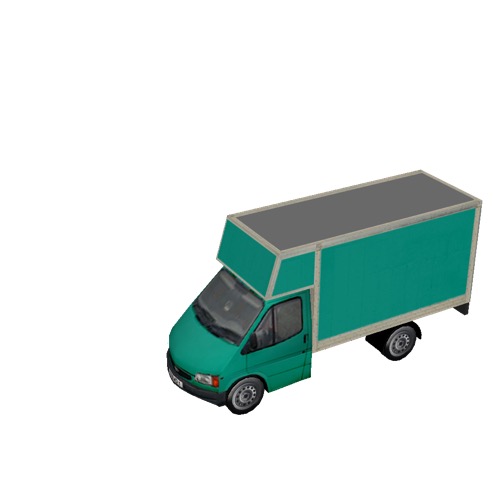 Screenshot of Box van, Ford Transit, green 