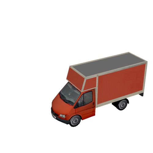 Screenshot of Box van, Ford Transit, red 