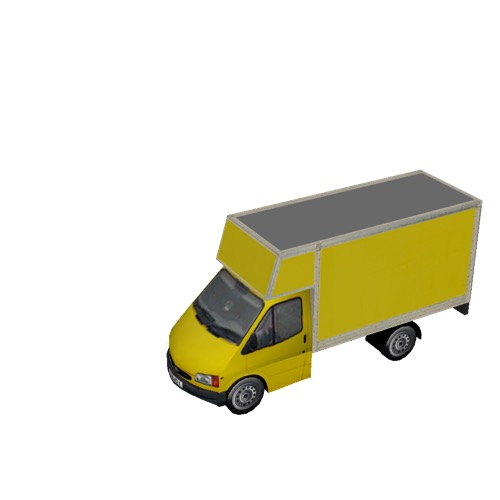 Screenshot of Box van, Ford Transit, yellow 