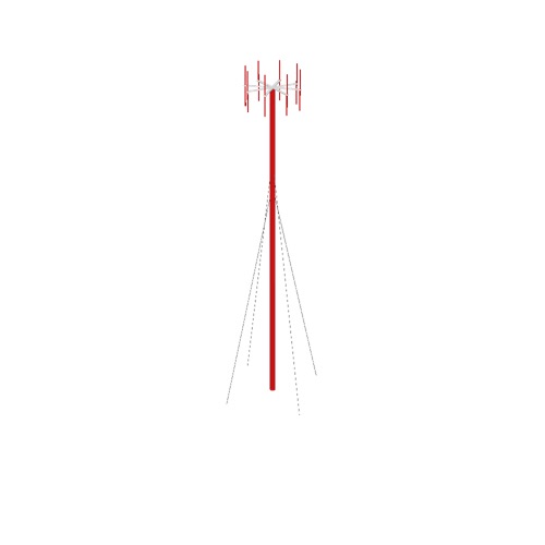 Screenshot of VDF antenna, red pole, red antennae