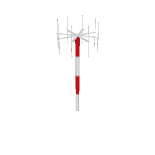 Screenshot of VDF antenna, striped pole, white antennae