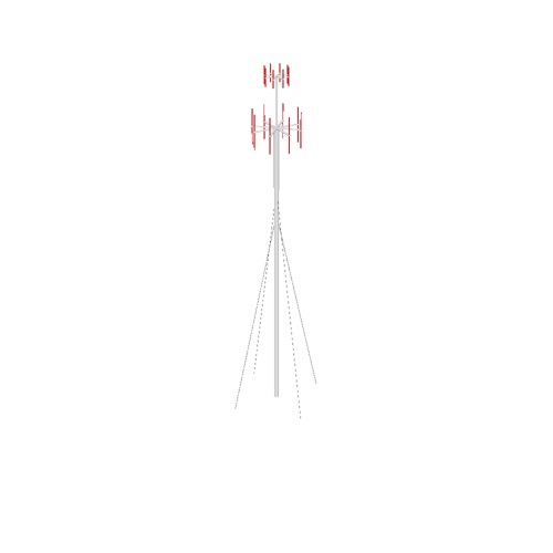 Screenshot of VDF / UDF antenna, white pole, red antennae