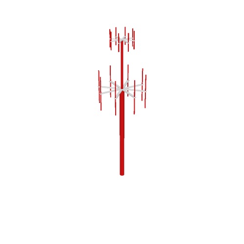 Screenshot of VDF / UDF antenna, red pole, red antennae