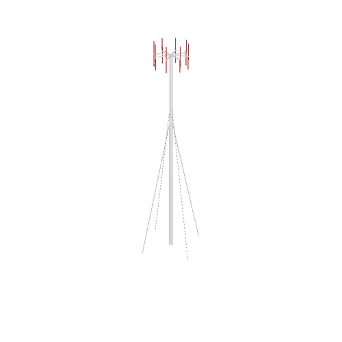 Screenshot of VDF antenna, white pole, red antennae