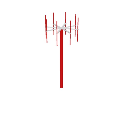 Screenshot of VDF antenna, red pole, red antennae