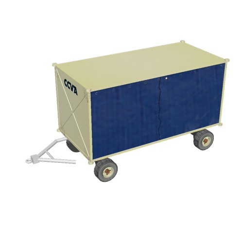 Screenshot of Baggage cart, covered, closed, beige