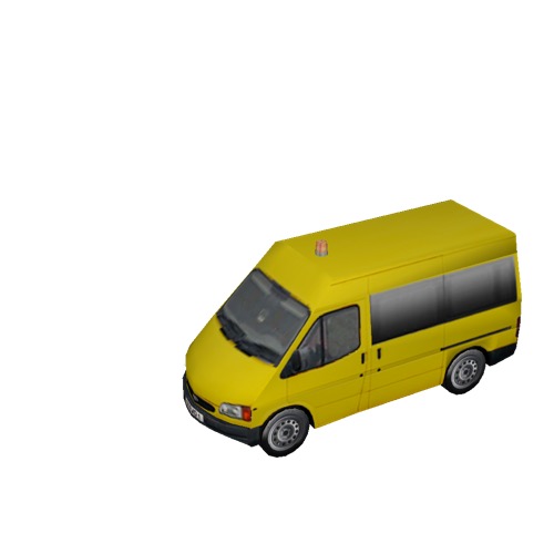 Screenshot of Ford Transit minibus, yellow 