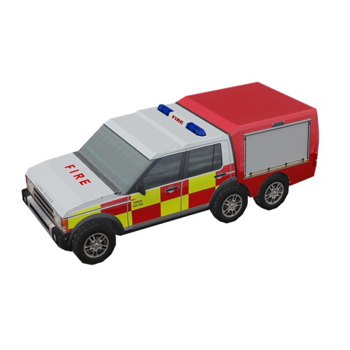 Screenshot of Fire engine, Supacat SUV600, red + yellow