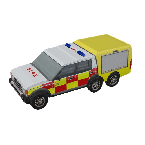 Screenshot of Fire engine, Supacat SUV600, yellow + red