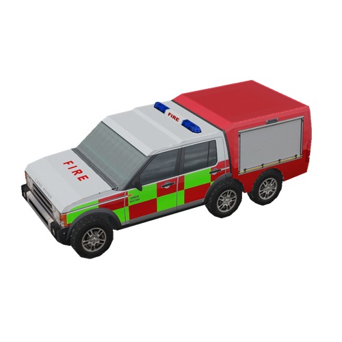 Screenshot of Fire engine, Supacat SUV600, red + green