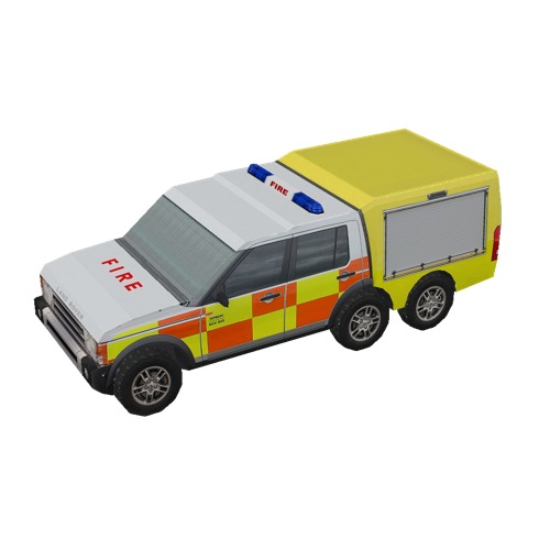 Screenshot of Fire engine, Supacat SUV600, yellow + orange