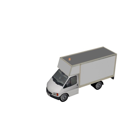 Screenshot of Ford Transit box truck, white 