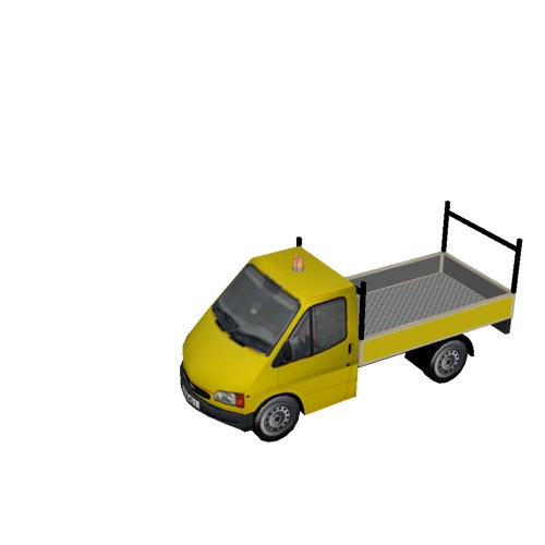 Screenshot of Ford Transit pickup, yellow 