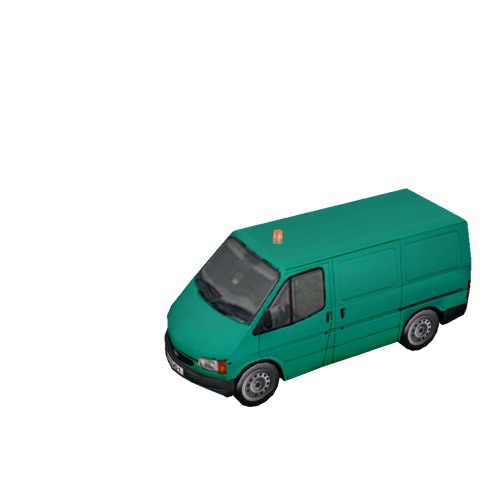 Screenshot of Ford Transit van, green 