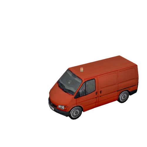 Screenshot of Ford Transit van, red 