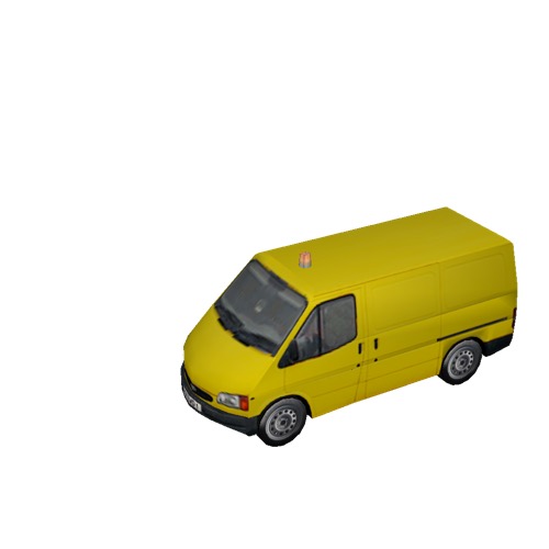 Screenshot of Ford Transit van, yellow 