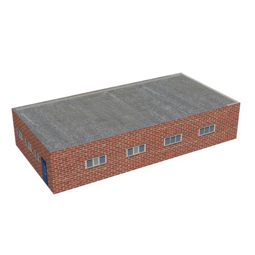 Screenshot of Office, red brick, grey roof, 1 floor