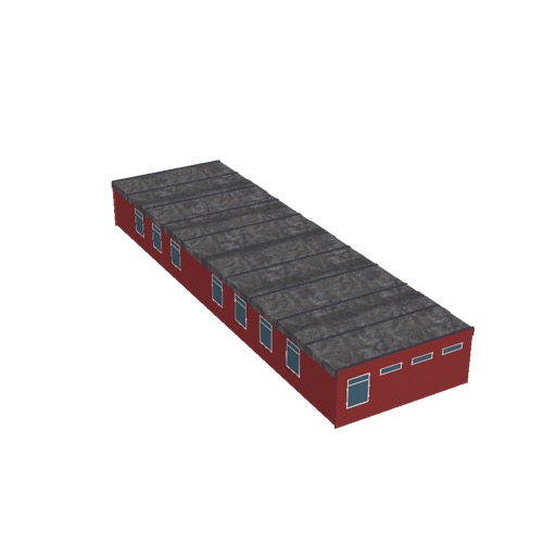 Screenshot of Office, prefabricated, red, 30m long