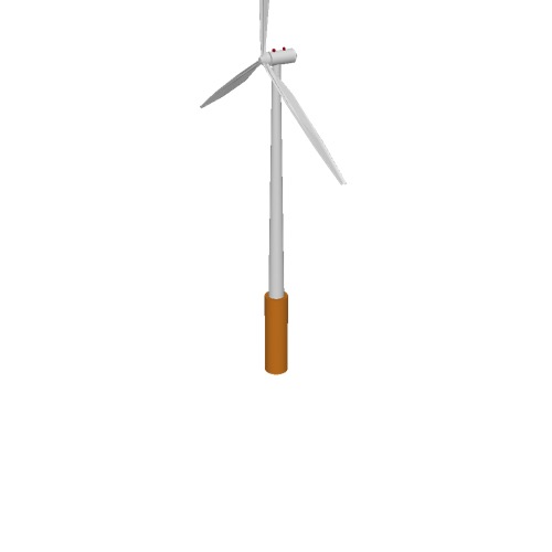 Screenshot of Wind turbine, 3-bladed, 100m, lit
