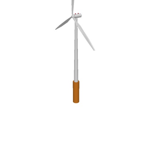 Screenshot of Wind turbine, 3-bladed, 125m, lit