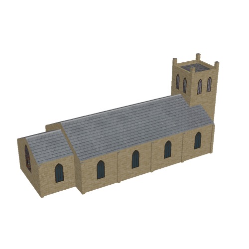 Screenshot of Church, stone, light brown, tower, 30m